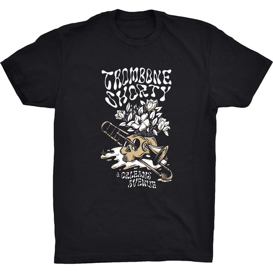 Skull & Magnolias T - Black