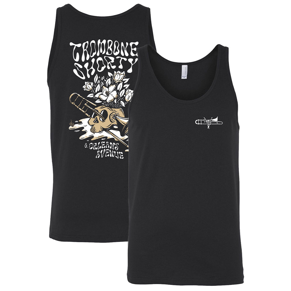 Skull & Magnolias Unisex Tank Top - Black