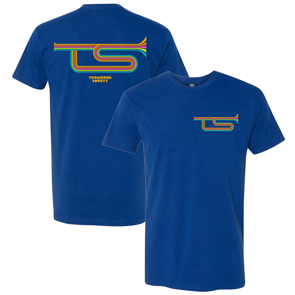Rainbow Stripes T - Royal Blue