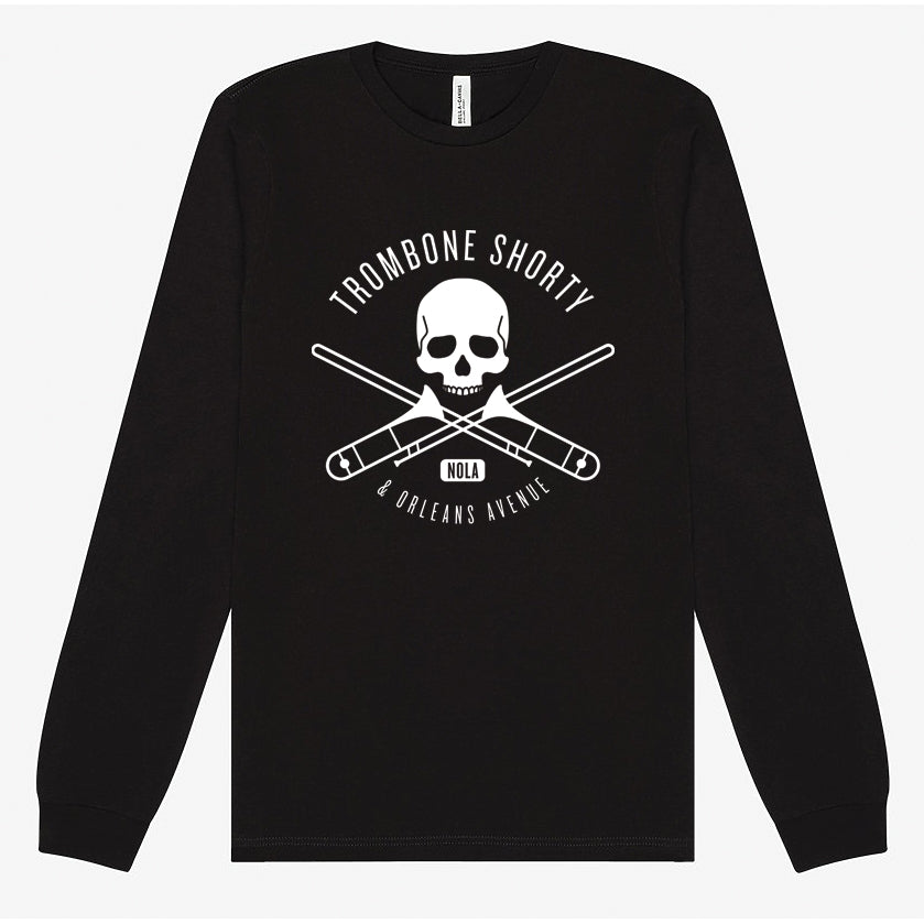 Skull & Cross Trombones Long Sleeve T - Black
