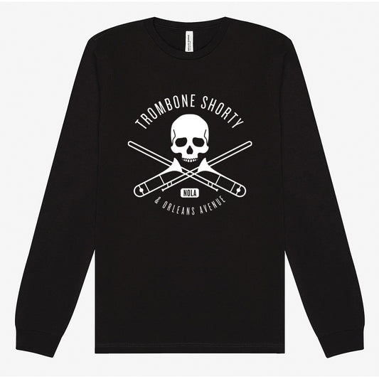 Skull & Cross Trombones Long Sleeve T - Black