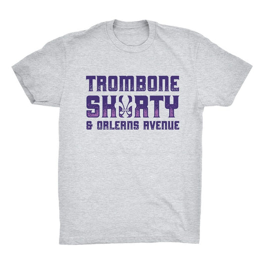 Trombone Shorty & Orleans Avenue Stacked Logo T, Heather Grey